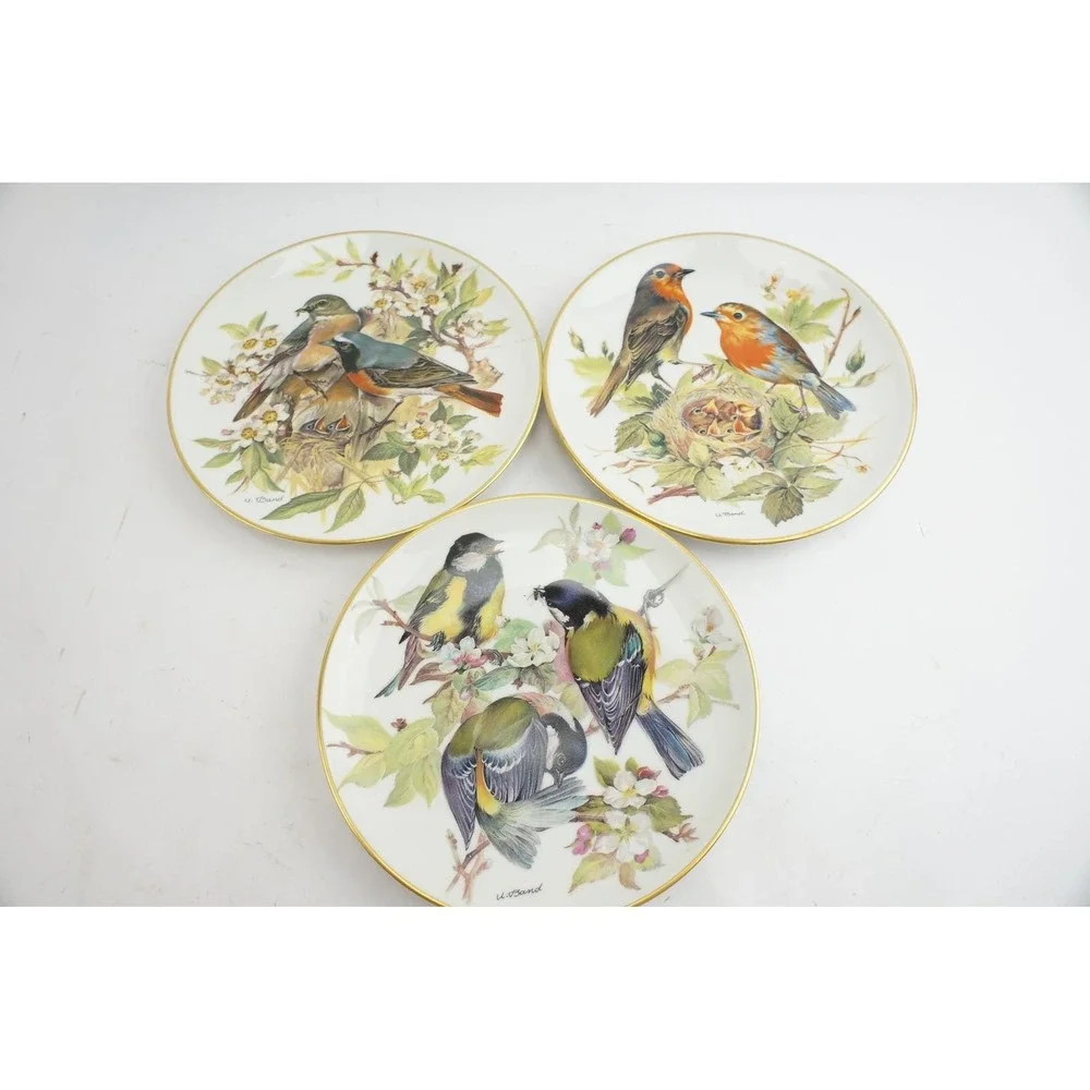 Alt Tirschenreuth WWF Bird Collector Plates 1986 Ursula Band Set of 3 Good